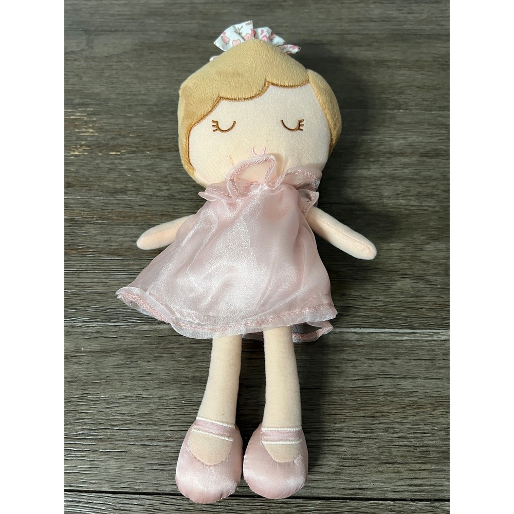 Baby Starters Ballerina Doll Plush Toy Pink Tutu Blonde Hair Stuffed Rag Doll